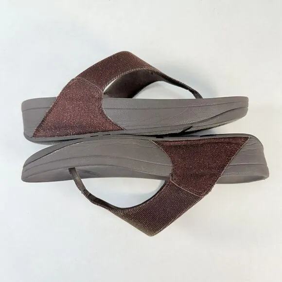 Fit Flop A85-012 Electra Classic Burgundy Color-shift Sandals Sz 7 Eur 38