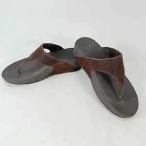 Fit Flop A85-012 Electra Classic Burgundy Color-shift Sandals Sz 7 Eur 38