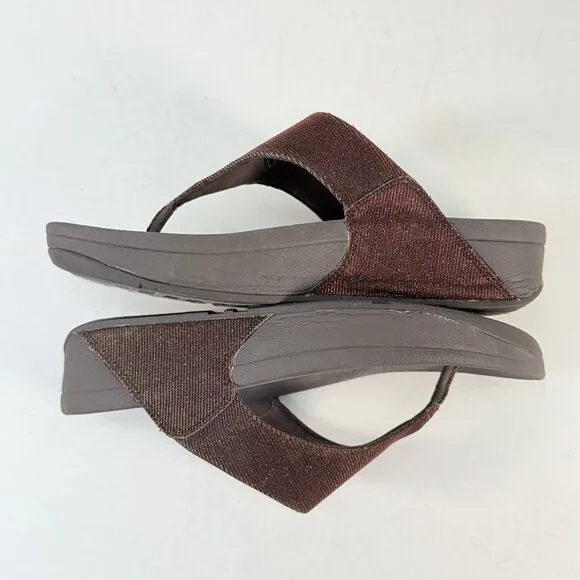 Fit Flop A85-012 Electra Classic Burgundy Color-shift Sandals Sz 7 Eur 38