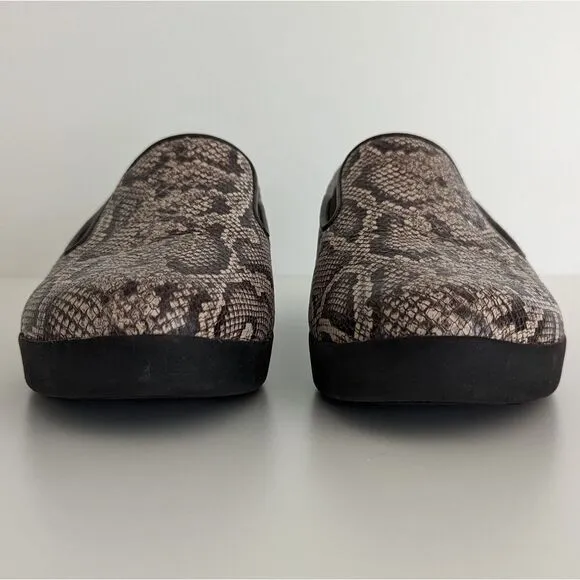 Fitflop Superskate Brown Snakeskin Leather Loafers Women's 6