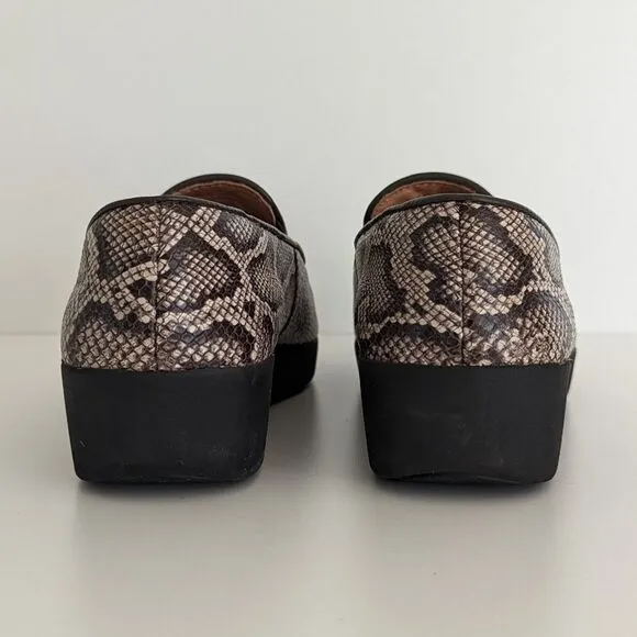 Fitflop Superskate Brown Snakeskin Leather Loafers Women's 6