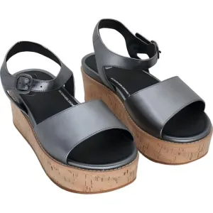 FitFlop Womens Eloise Wedge Sandals Pewter Mix Size 9M 41 EU