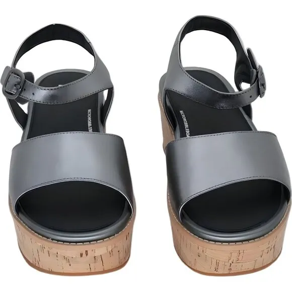 FitFlop Womens Eloise Wedge Sandals Pewter Mix Size 9M 41 EU