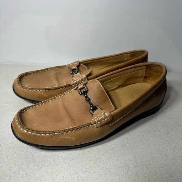 FJ Footjoy Men's Size 11,5Driving Loafers Shoes Casual Tan Leather Horse Bit