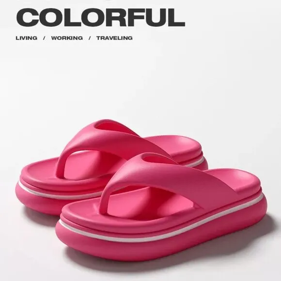 Flip Flops Sandal Soft Cushion Thong Thick Soles Suitable Slip On Slide Sandals