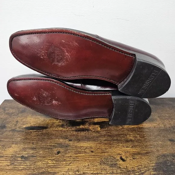 Florsheim Burgundy Braided Loafers Mens Leather Dress Slip On Shoes Size 9.5B