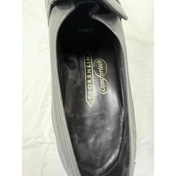 Florsheim Imperial Slip On Grey Leather Loafers Size 10.5 D