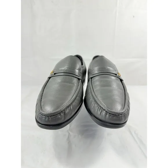 Florsheim Imperial Slip On Grey Leather Loafers Size 10.5 D