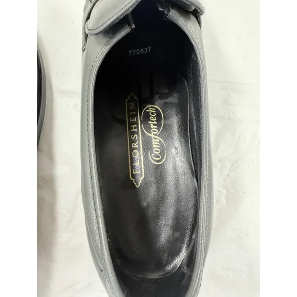 Florsheim Imperial Slip On Grey Leather Loafers Size 10.5 D