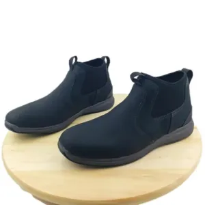 Florsheim Sport Slip Pull On Ankle Boots Black Leather Upper Boys Size 6M