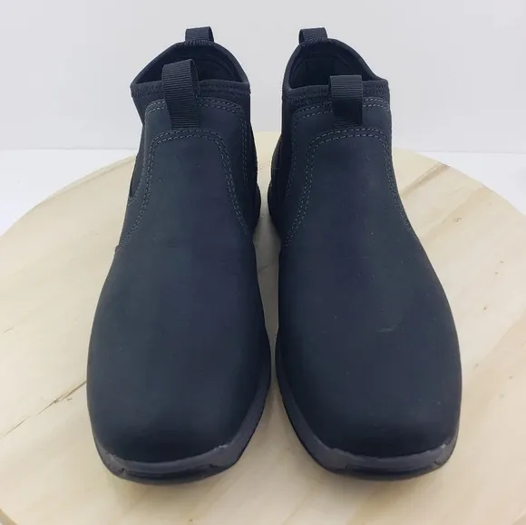 Florsheim Sport Slip Pull On Ankle Boots Black Leather Upper Boys Size 6M