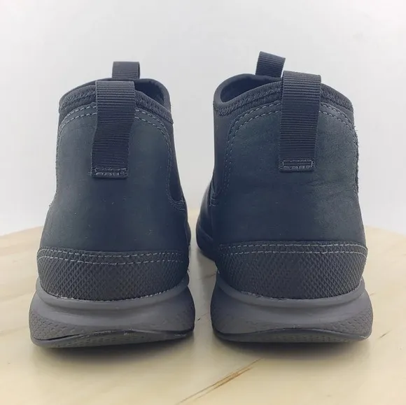 Florsheim Sport Slip Pull On Ankle Boots Black Leather Upper Boys Size 6M