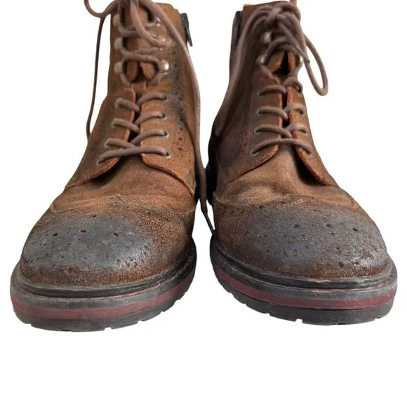 Fluchos Boots Men Sz 8 EU 41 Brown Distressed Leather Hipster Spain