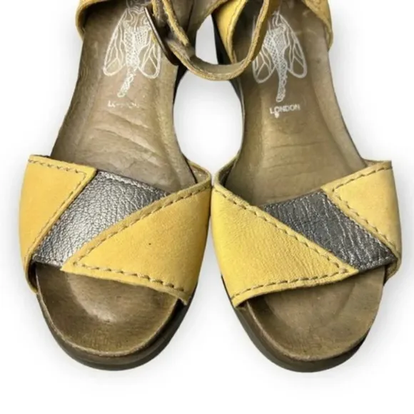 Fly London Imat Bumblebee/Bronze Wedge Sandals 36