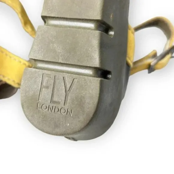 Fly London Imat Bumblebee/Bronze Wedge Sandals 36