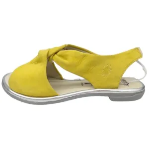 FLY London Yellow Flat Sandals Nubuck Leather Women's 9 9.5