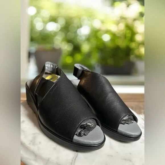 FLY London Leather Sandals Black Leather Open Toe EU 38
