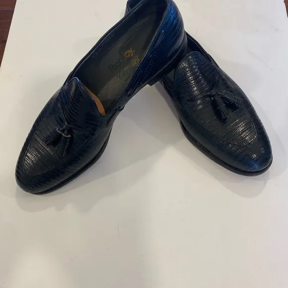 Foot Joy Classics Sz13A Black Leather SnakeSkin Embossed,Tassels,Made in the USA
