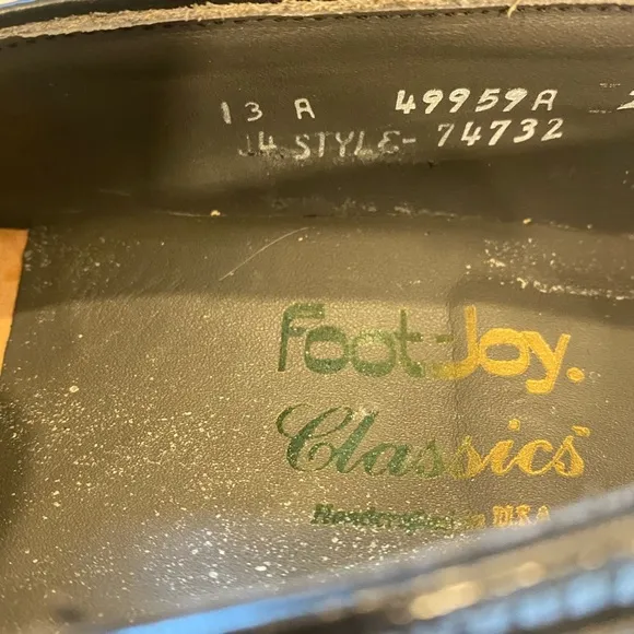 Foot Joy Classics Sz13A Black Leather SnakeSkin Embossed,Tassels,Made in the USA