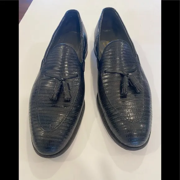 Foot Joy Classics Sz13A Black Leather SnakeSkin Embossed,Tassels,Made in the USA