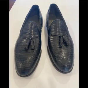 Foot Joy Classics Sz13A Black Leather SnakeSkin Embossed,Tassels,Made in the USA