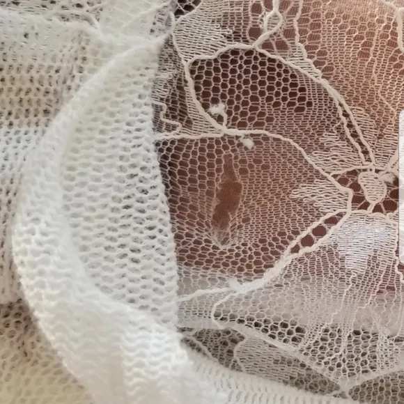 For Love and Lemons Stardust Lace Drawstring White Ruffle Mini Dress Boho EUC