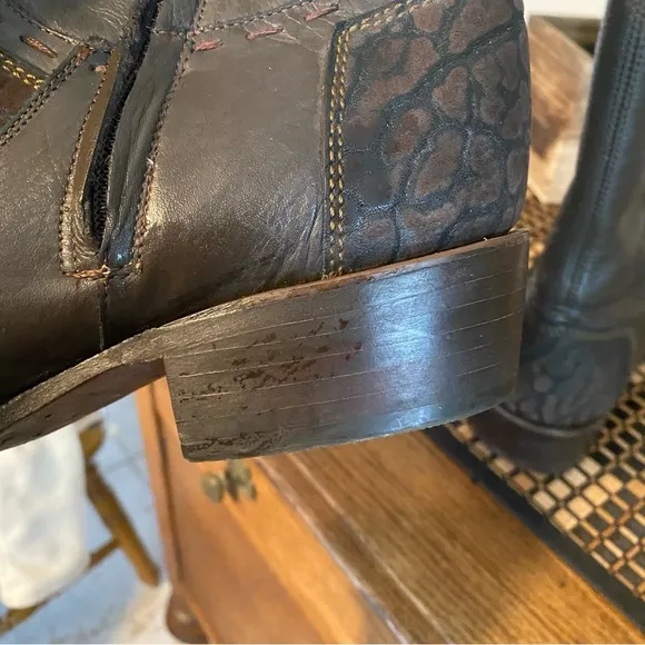 Forastero Boots Men 8.5 Leather brown western brown boots Heel , side Zip shoes