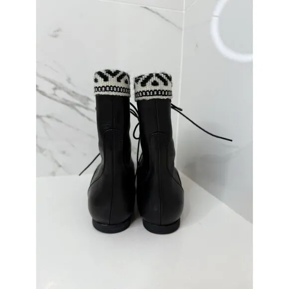 Fortress Of Inca Cameron Oxford Boot Size 9 US Black Leather Lace Up Festival