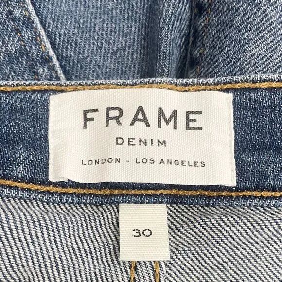 FRAME Denim Le Nouveau Straight Leg Cropped Jeans Granby Dark Wash Size 30 | 10
