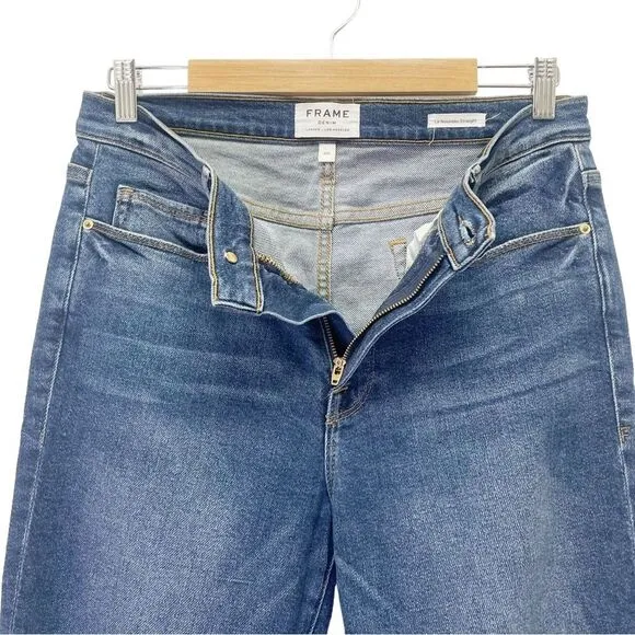 FRAME Denim Le Nouveau Straight Leg Cropped Jeans Granby Dark Wash Size 30 | 10