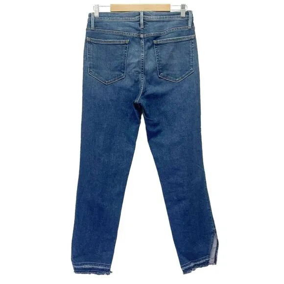 FRAME Denim Le Nouveau Straight Leg Cropped Jeans Granby Dark Wash Size 30 | 10