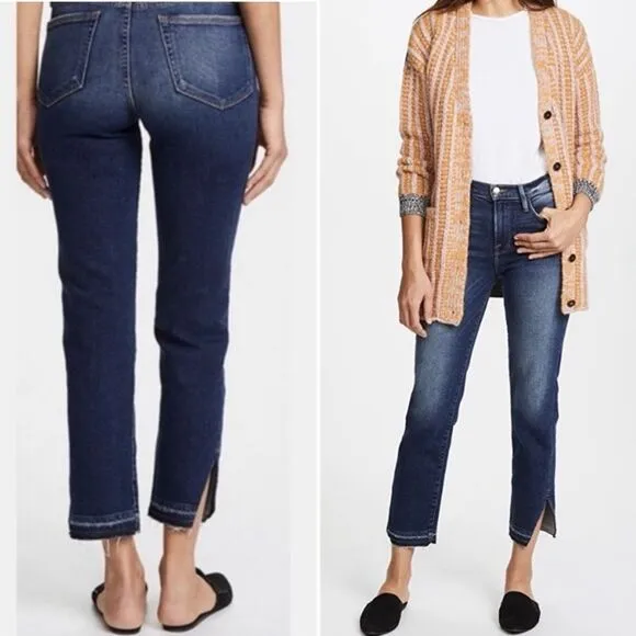 FRAME Denim Le Nouveau Straight Leg Cropped Jeans Granby Dark Wash Size 30 | 10