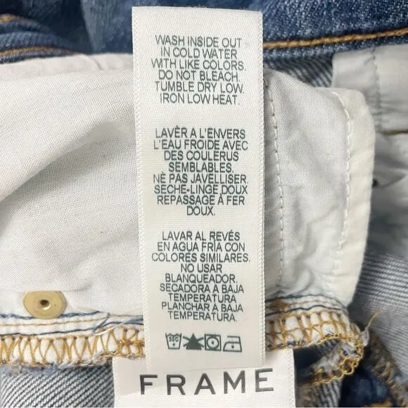 FRAME Denim Le Nouveau Straight Leg Cropped Jeans Granby Dark Wash Size 30 | 10