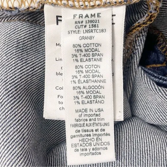 FRAME Denim Le Nouveau Straight Leg Cropped Jeans Granby Dark Wash Size 30 | 10