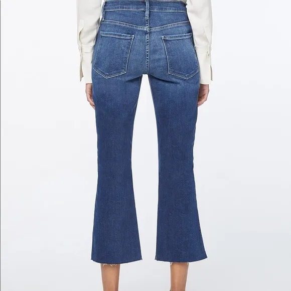Frame Le Sylvie Kick Boot Raw Edge Denim