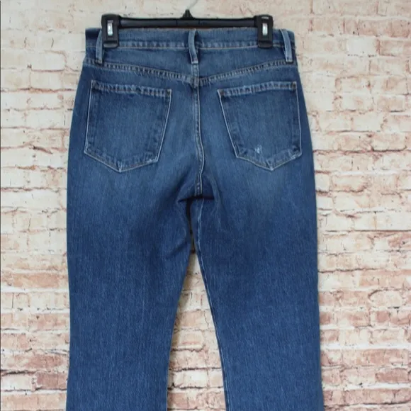 Frame Le Sylvie Kick Boot Raw Edge Denim
