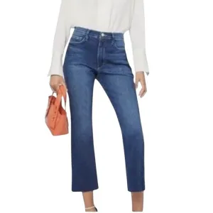 FRAME Sylvie Kick Boot Jeans Lakewood Womens Size 27 Relaxed, High Rise Raw Hem