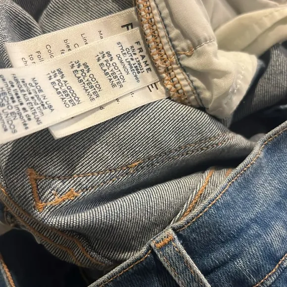 Frame Wide Leg Frayed Raw Hem Dominion Jeans