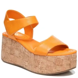 Franco Sarto Chunky Orange Demi2 Leather Platform Sandals size 9