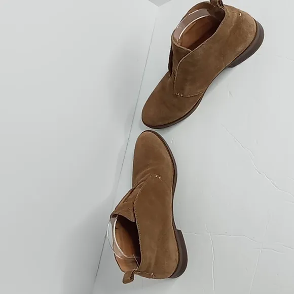 Franco Sarto- Isolde -Nubuck Leather Slip On  Ankle Boots-Fawn Brown - Women 9.5