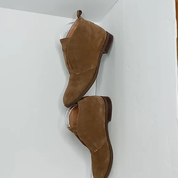 Franco Sarto- Isolde -Nubuck Leather Slip On  Ankle Boots-Fawn Brown - Women 9.5