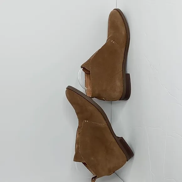Franco Sarto- Isolde -Nubuck Leather Slip On  Ankle Boots-Fawn Brown - Women 9.5