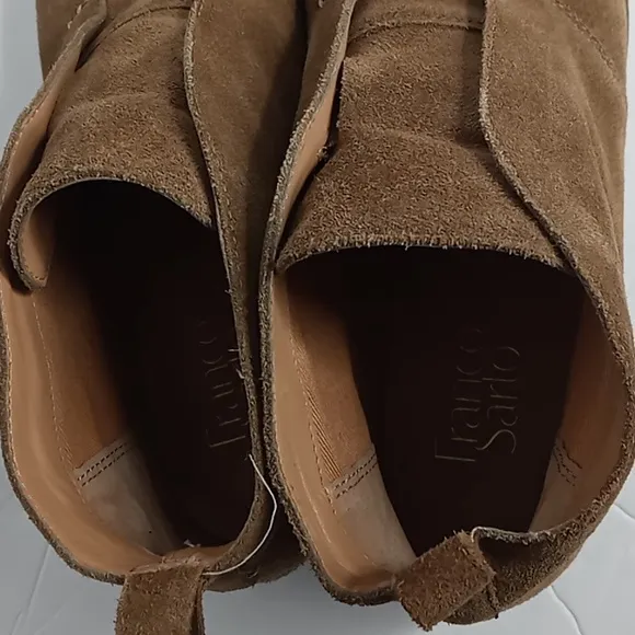 Franco Sarto- Isolde -Nubuck Leather Slip On  Ankle Boots-Fawn Brown - Women 9.5