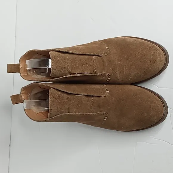 Franco Sarto- Isolde -Nubuck Leather Slip On  Ankle Boots-Fawn Brown - Women 9.5