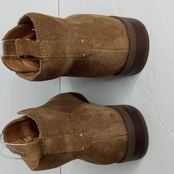 Franco Sarto- Isolde -Nubuck Leather Slip On  Ankle Boots-Fawn Brown - Women 9.5