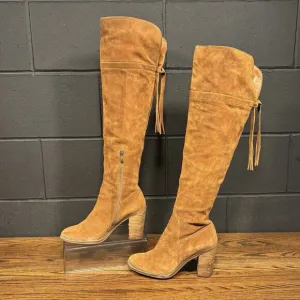 Franco Sarto L-Eckhart Brown Suede Over The Knee Boots Women’s 8