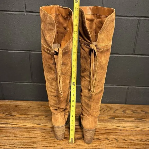 Franco Sarto L-Eckhart Brown Suede Over The Knee Boots Women’s 8