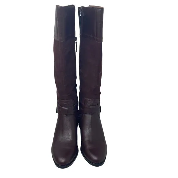 Franco Sarto Lapis Boots Womens 5.5 Burgundy Leather Suede New