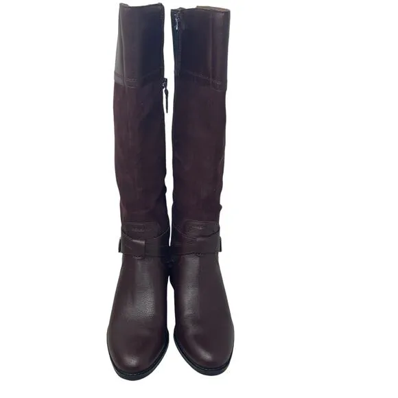 Franco Sarto Lapis Boots Womens 5.5 Burgundy Leather Suede New
