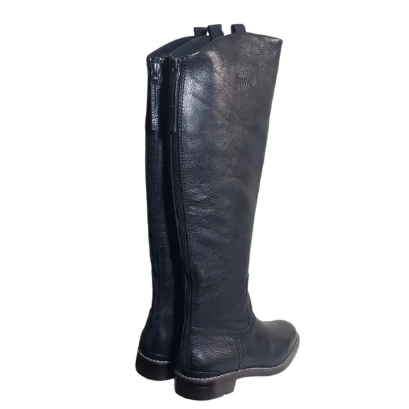 Franco Sarto Meyer Black Leather Tall Boots Sz 7M, 8M, 8W